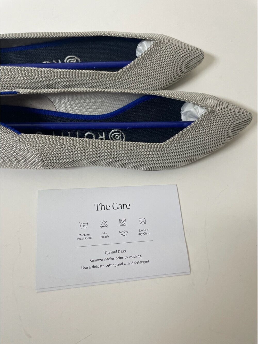 Rothy's The Point Grey Birdseye Knit Pointed Toe Washable Flats Womens Sz 8 EUC - Picture 7 of 7